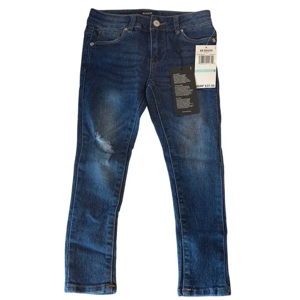 NWT Hudson Kids Girl’s Skinny Jeans In Midnight Size 5 Flap Back Pockets
